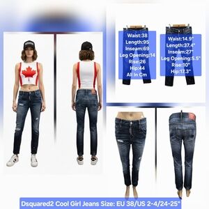Dsquared2 Cool Girl Jeans Size: EU 38/US 2-4/24-25"